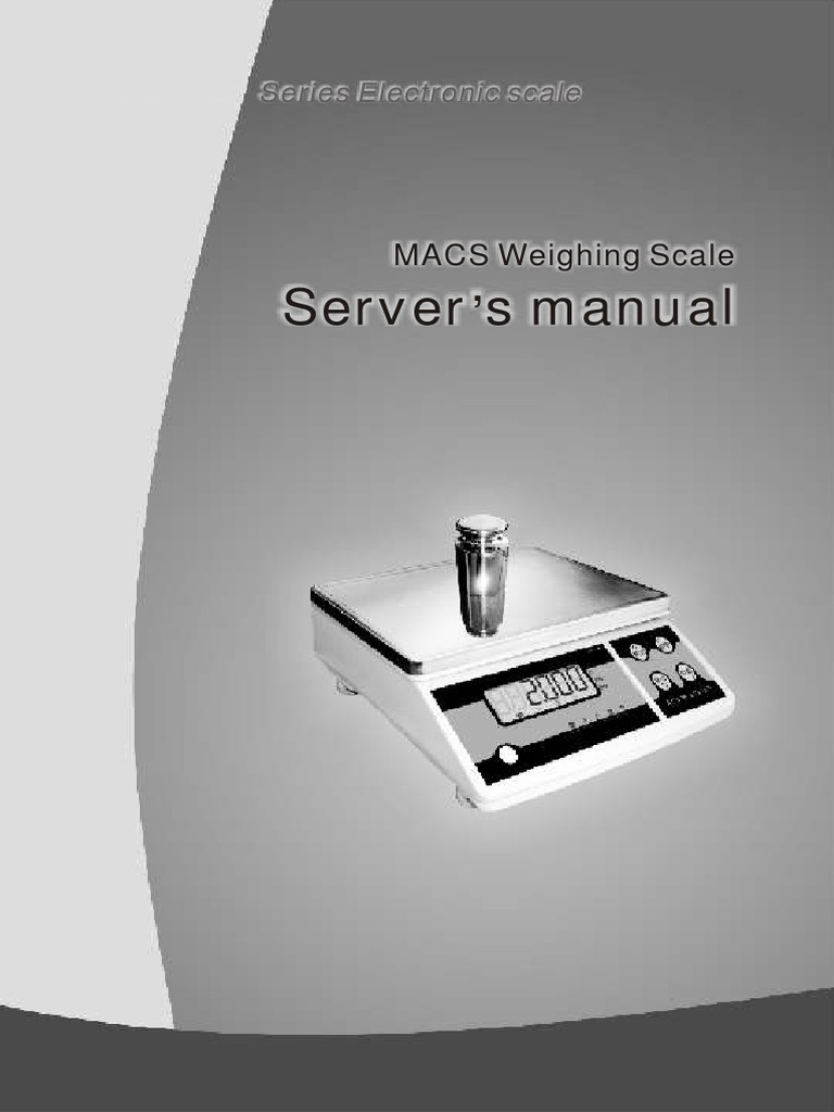 Manual For HW945 Macs Weighing Scale PDF Weight Calibration