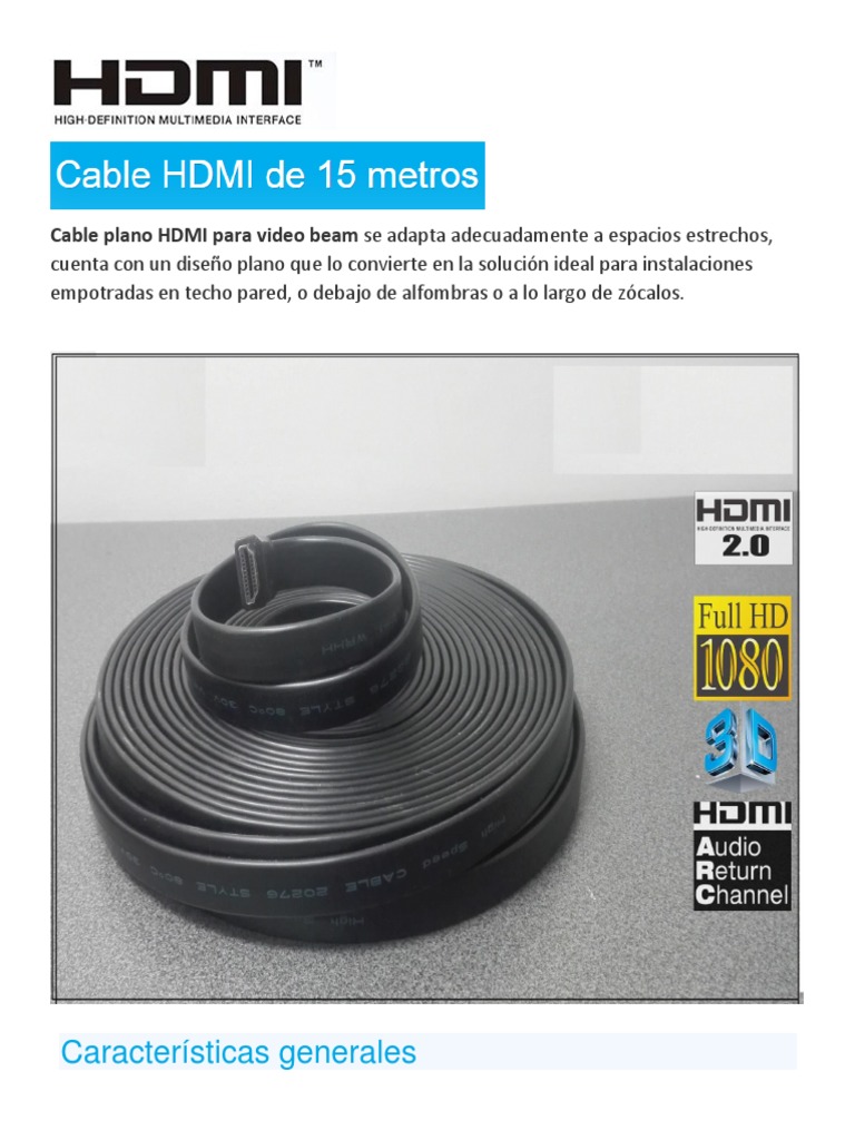 Ficha Técnica-Cable HDMI de 15 Metros Esna Corp S.A.S. | PDF | Hogar ...