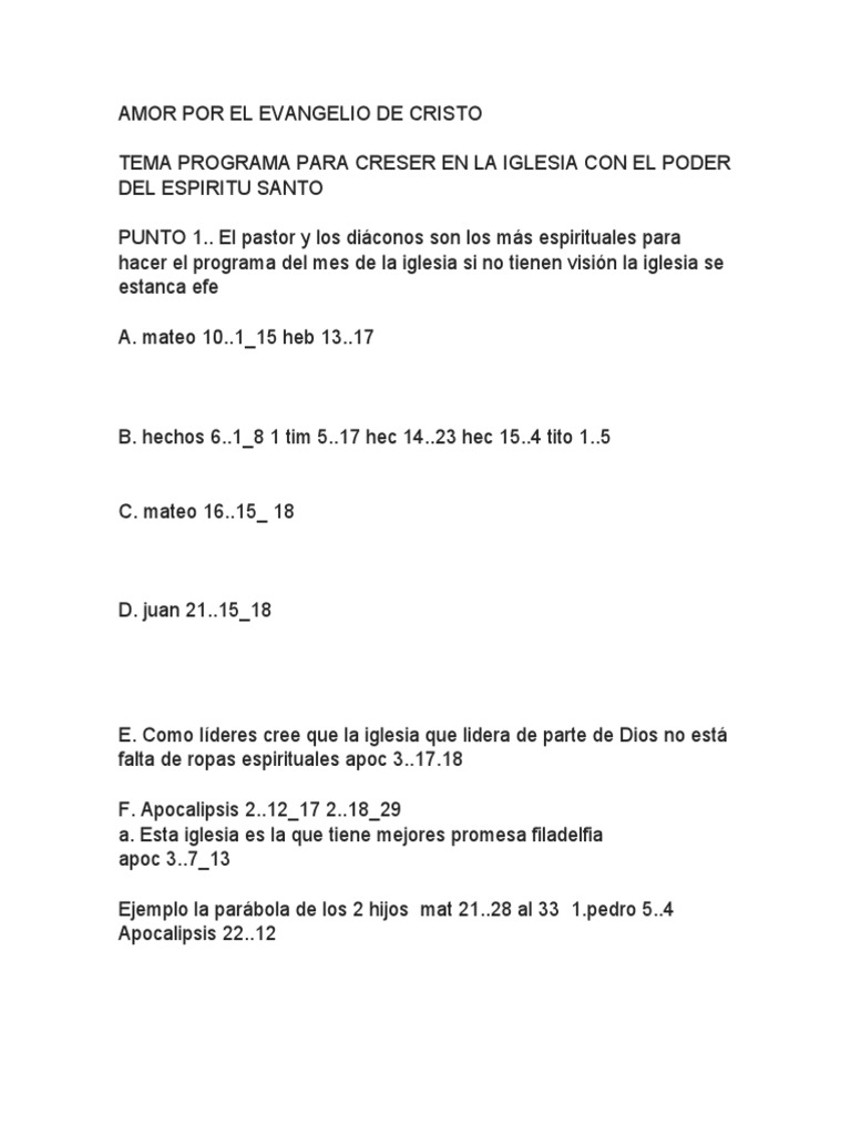 Amor Por El Evangelio de Cristo | PDF | Evangelio de Mateo | Libro de ...
