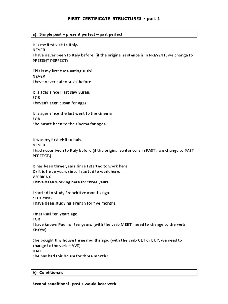 First Certificate Grammar Structures Guide | PDF | Adjective | Noun