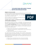 Estos Son Los Plazos para Declarar y Pagar Impuestos Nacionales en 2023