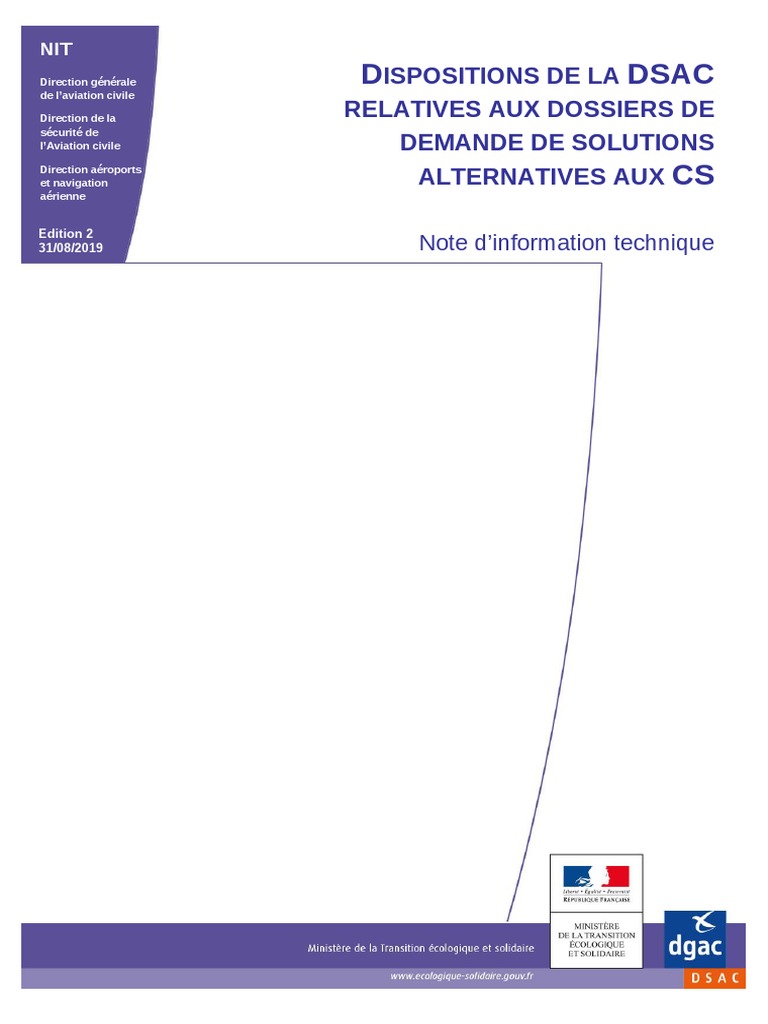 Dispositions DSAC pour solutions alternatives | PDF | Sécurité | Union ...
