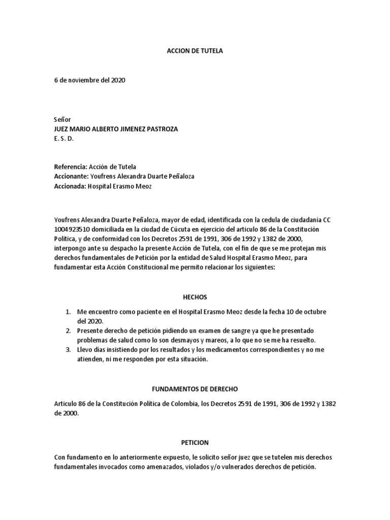 Accion de Tutela | PDF | Gobierno | Justicia