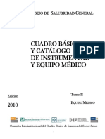 Cuadro Básico Y Catálogo de Instrumental Y Equipo Médico: Onsejo de Alubridad Eneral