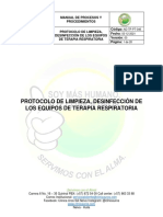 Ad-Tp-Pt-046-Protocolo de Limpieza, Desinfección de Los Equipos de Terapia Respiratoria