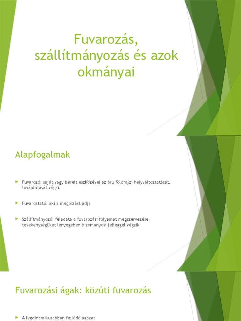 Fuvarozás, Szállítmányozás - És - Azok Okmányai | PDF