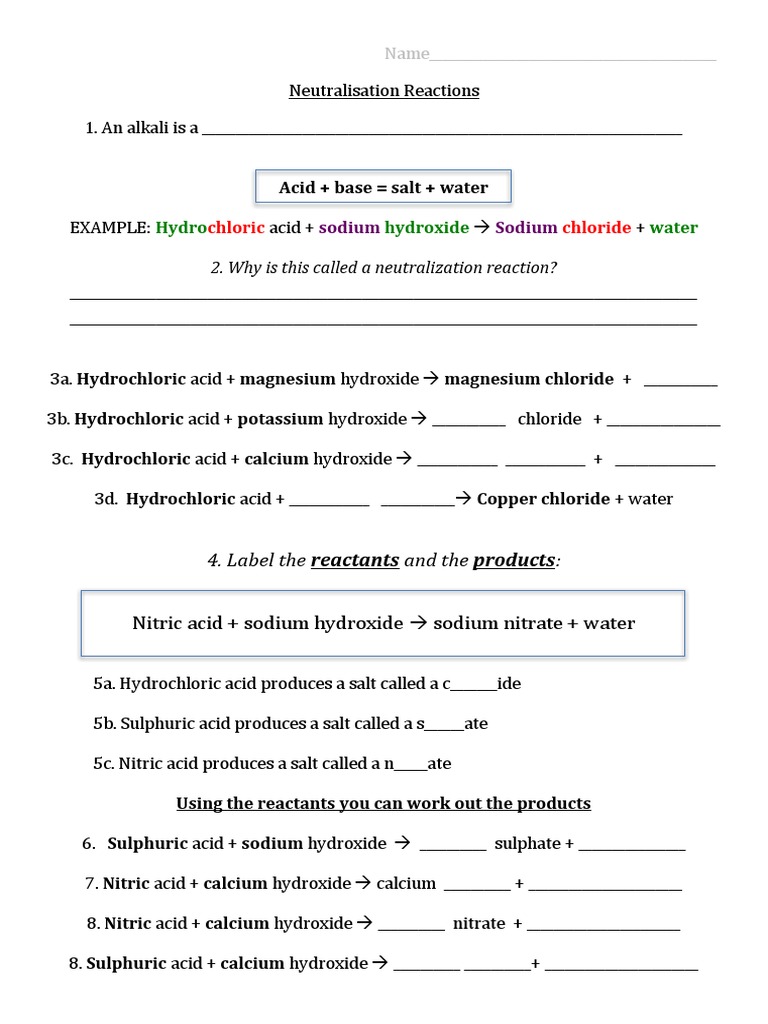 04a Neutralisation - Acids and Bases | PDF