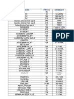 PRODUCT PRICE LIST Euro 2023up