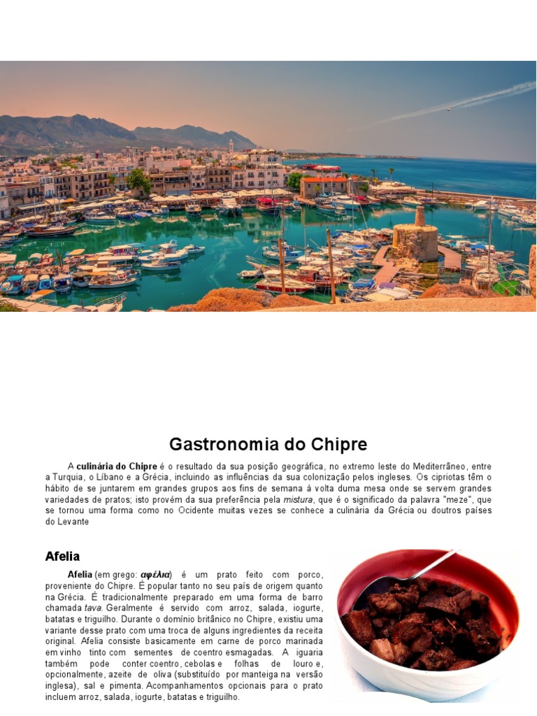Comidas Típicas do Chipre: Afelia e Meze | PDF | Gastronomia, comida e ...