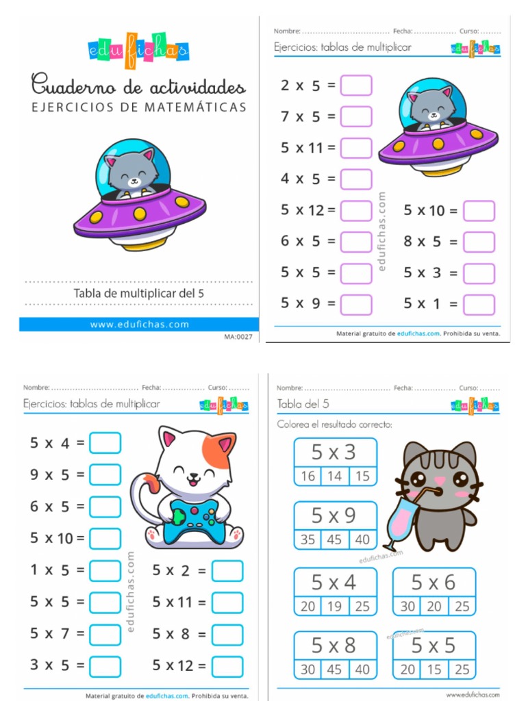 Cuadernillo de Tabla Del 5 | PDF