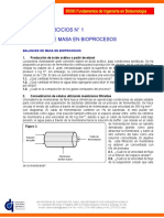 Guía de Ejercicios #1 Balances de Masa en Bioprocesos