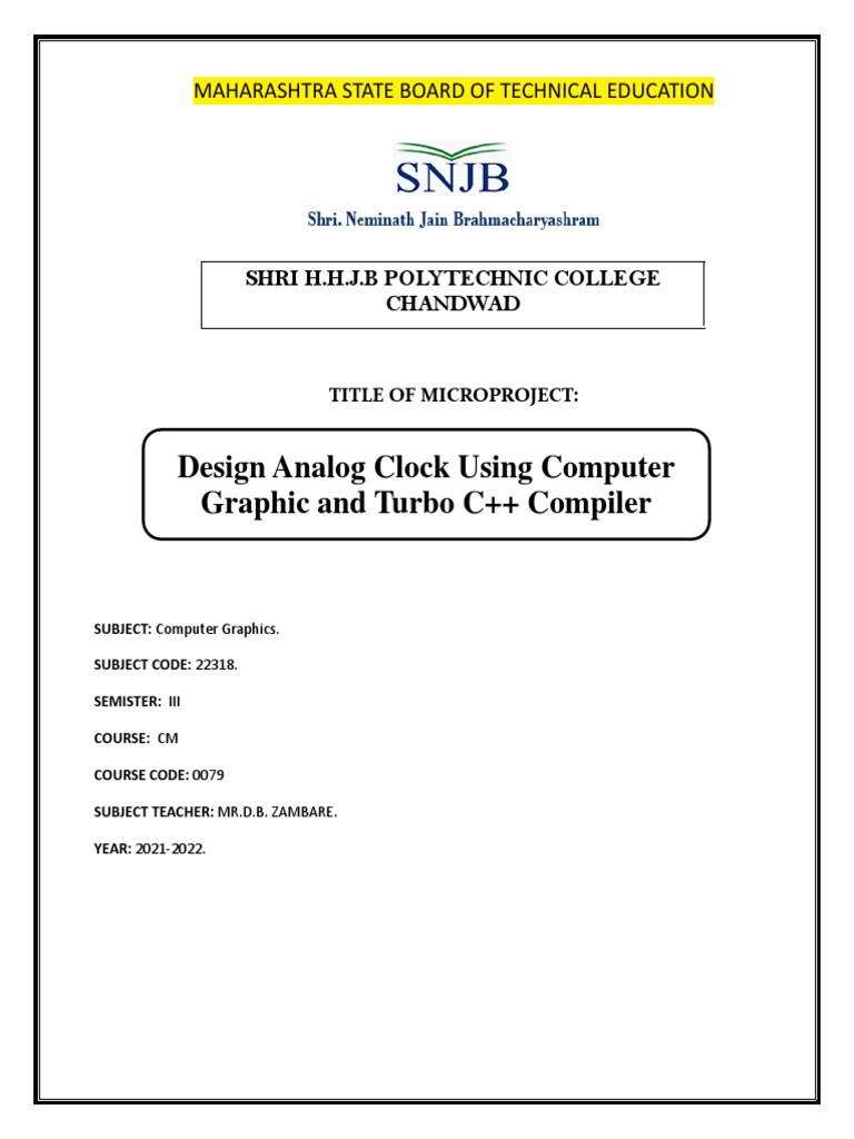 Design Analog Clock Using Computer Graphic and Turbo C++ Compiler ...