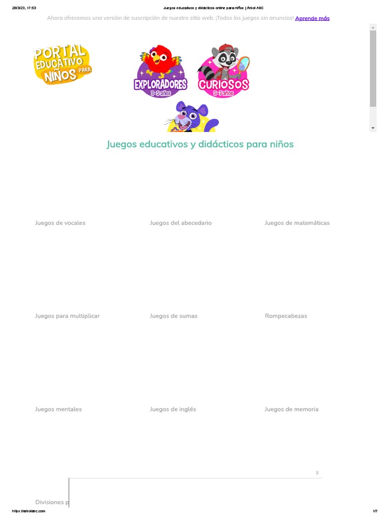 Juegos educativos para niños en Árbol ABC | PDF | Aprendizaje ...