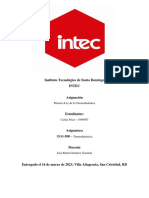 Instituto Tecnológico de Santo Domingo Intec: Primera Ley de La Termodinámica