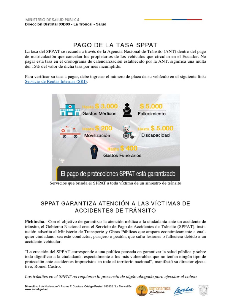 Información sobre la Tasa SPPAT en Ecuador | PDF | Negocios