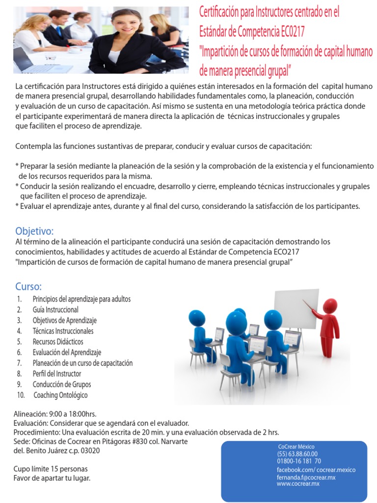 Curso para Instructores Estandar EC0217 | PDF | Aprendizaje | Evaluación