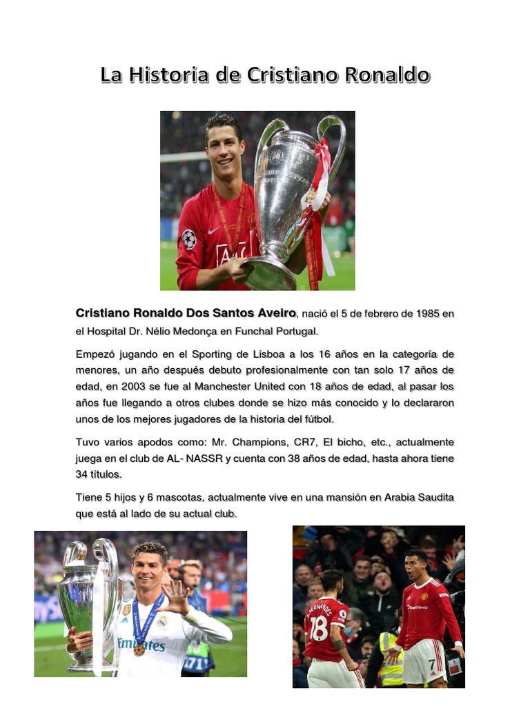 Biografía de Cristiano Ronaldo: Historia y Logros | PDF