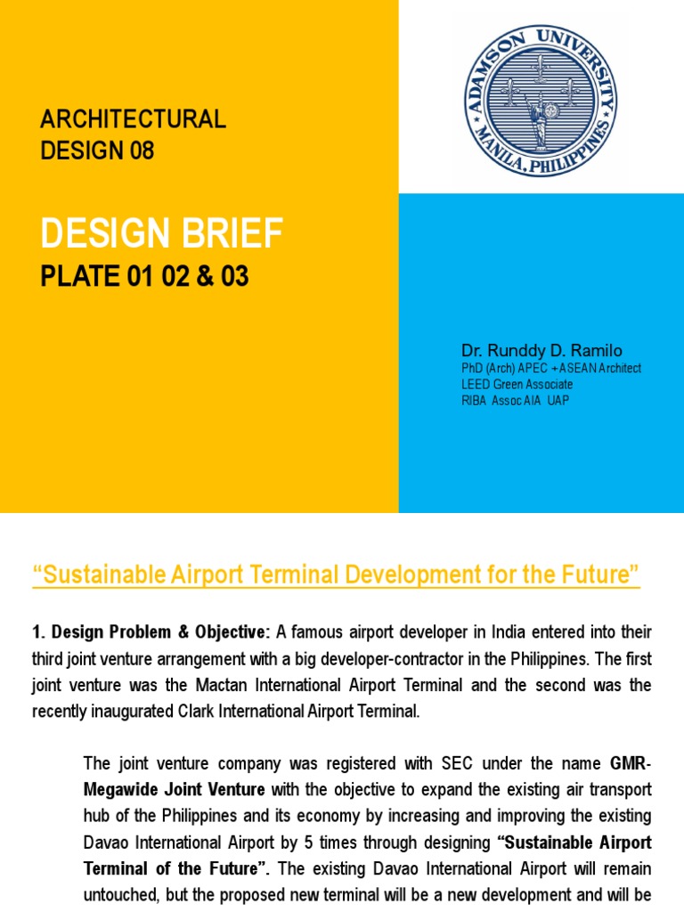 Design Plates 1 2 3 Brief PDF Airport International Airport