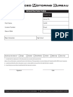 Dvanced Otoring Ureau: Registration Form