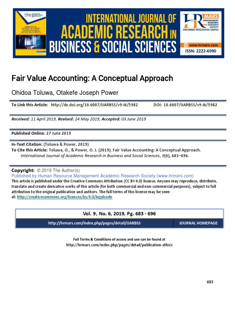 Fair Value Accounting A Conceptual Approach | PDF | Fair Value | Mark ...
