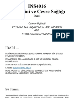 INS4016 Su Temini Ve Çevre Sağlığı: Dersi