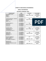 Tech Seminar - 2023 Faculty Allotment, Date&time