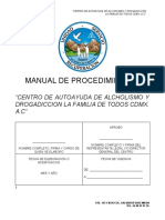 Manual de Procedimientos: "Centro de Autoayuda de Alcholismo Y Drogadiccion La Familia de Todos Cdmx. A.C"