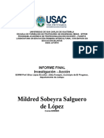 Mildred Sobeyra Salguero de López: Informe Final Investigación - Acción