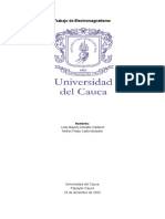 Trabajo de Electromagnetismo: Universidad Del Cauca Popayán Cauca 23 de Diciembre de 2022