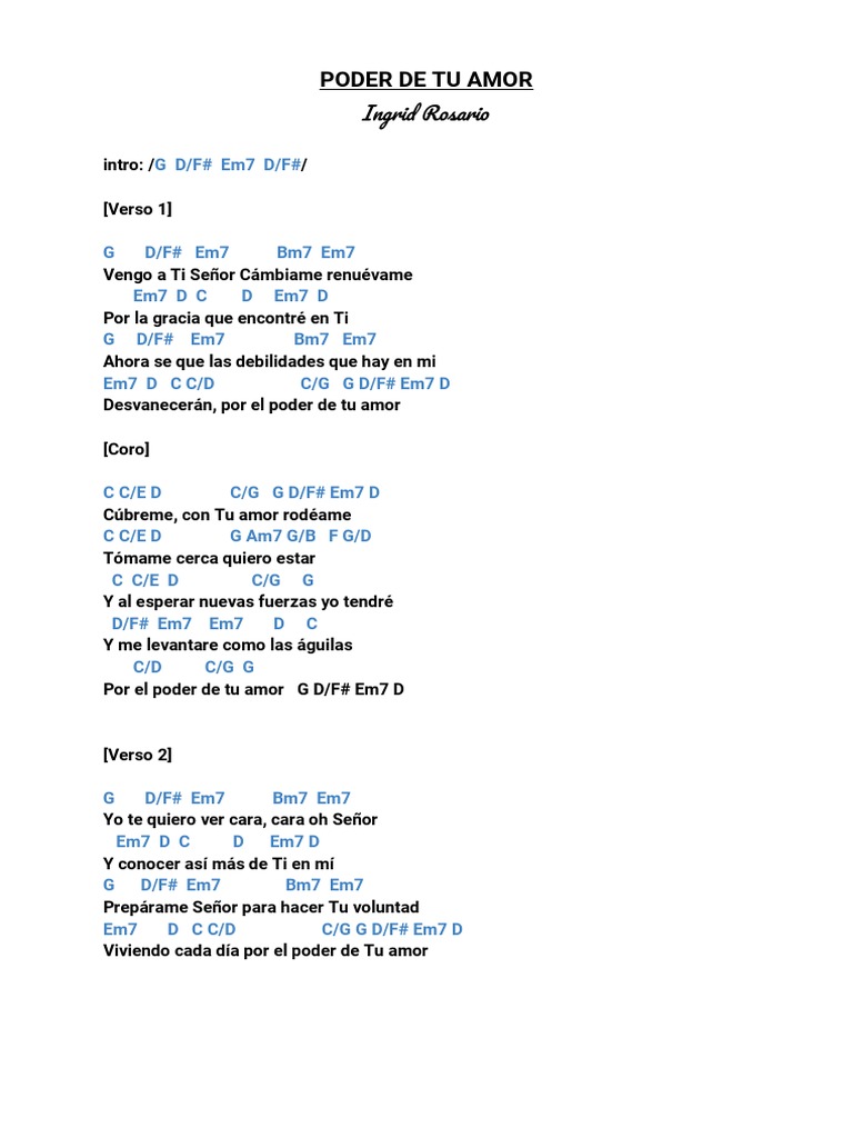 Poder De Tu Amor Ingrid R Acorde Pdf