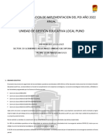 Unidad de Gestión Educativa Local Puno: Informe de Evaluacion de Implementacion Del Poi Año 2022 Anual