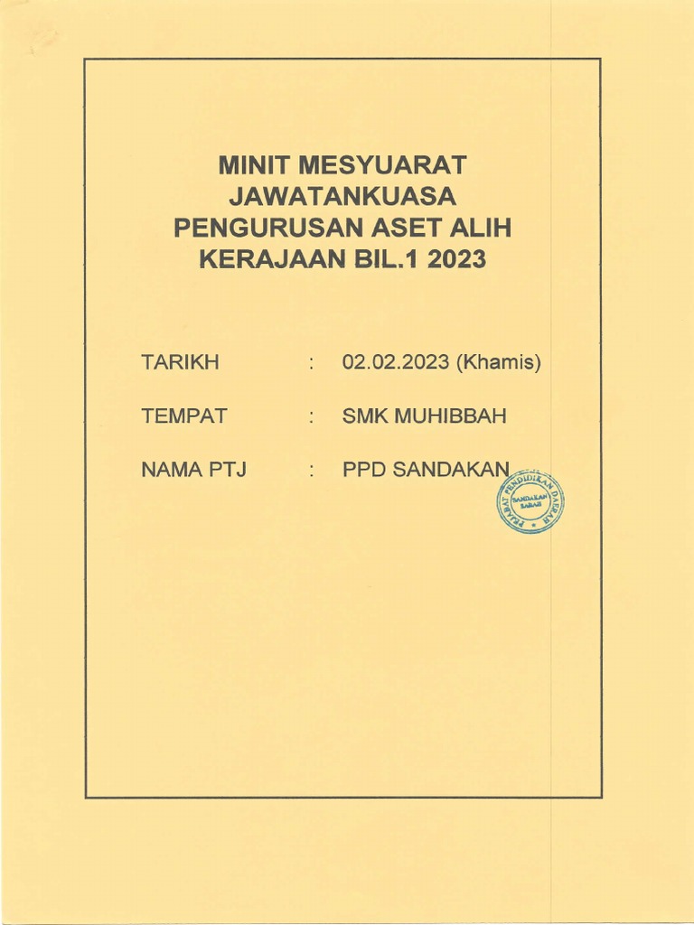MINIT_MESYUARAT_JAWATANKUASA_PENGURUSAN_ASET_ALIH_KERAJùùAAN_JKPAK | PDF