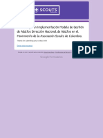 Preinscripción Implementación Modelo de Gestión de Adultos Dirección Nacional de Adultos en El Movimiento de La Asociación Scouts de Colombia