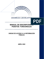 Manual de Descripción de Puestos Funcionales: Unidad de Acceso A La Información Pública