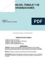 Psicologia Del Trabajo Y de Las Organizaciones: Unidad 1 Profesor Gustavo D. Faranna