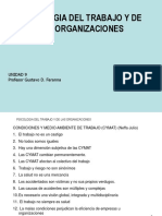 Psicologia Del Trabajo Y de Las Organizaciones: Unidad 9 Profesor Gustavo D. Faranna