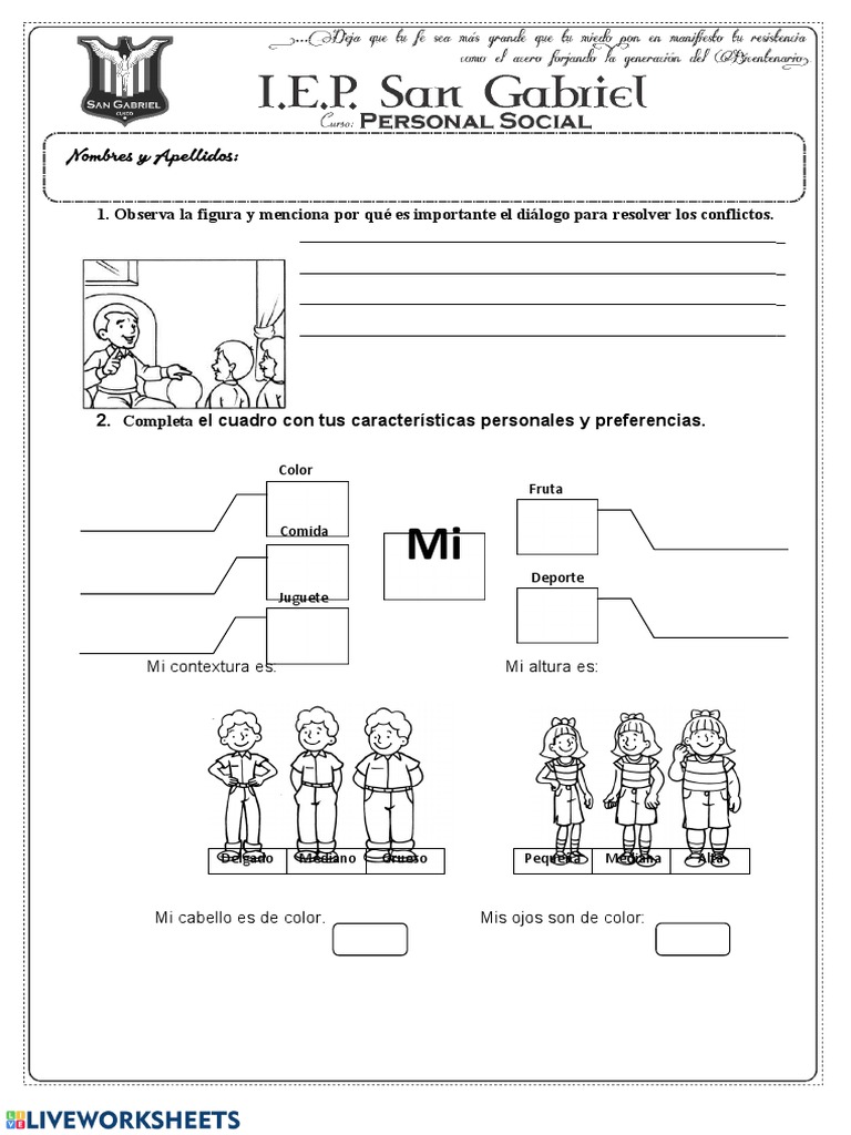 Examen de Personal Social 4° Grado | PDF