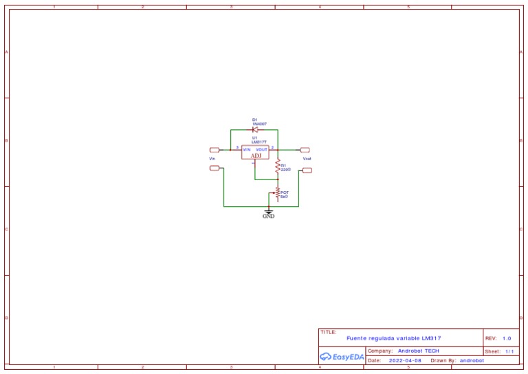 LM317 Variable Power Supply Diagram | PDF