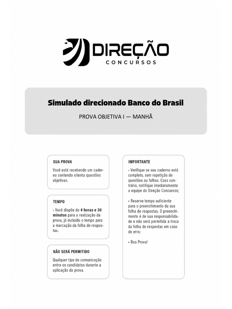 Simulado Banco Do Brasil 2023 | PDF | Juros | Moeda