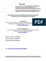 Analyse Econometrique Du Comportement Des Entreprises Vis-A-Vis de La Transition Ecologique: Cas de La Region Marrakech-Safi