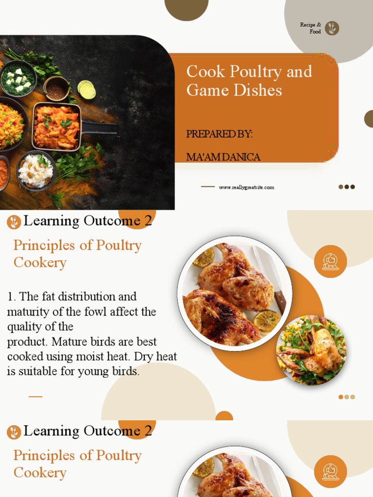 Cook Poultry and Game Dishes PDF Cooking Foodborne Illness