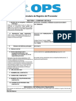 Formulario de Registro Del Proveedor: Section 1: Company Details