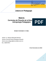 Licenciatura en Pedagogía: Corrientes de Filosofía de La Educación y Antropología Pedagógica