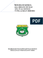 Program Kerja: Waka Bidang Humas Mts Wali Songo TAHUN PELAJARAN 2020/2021