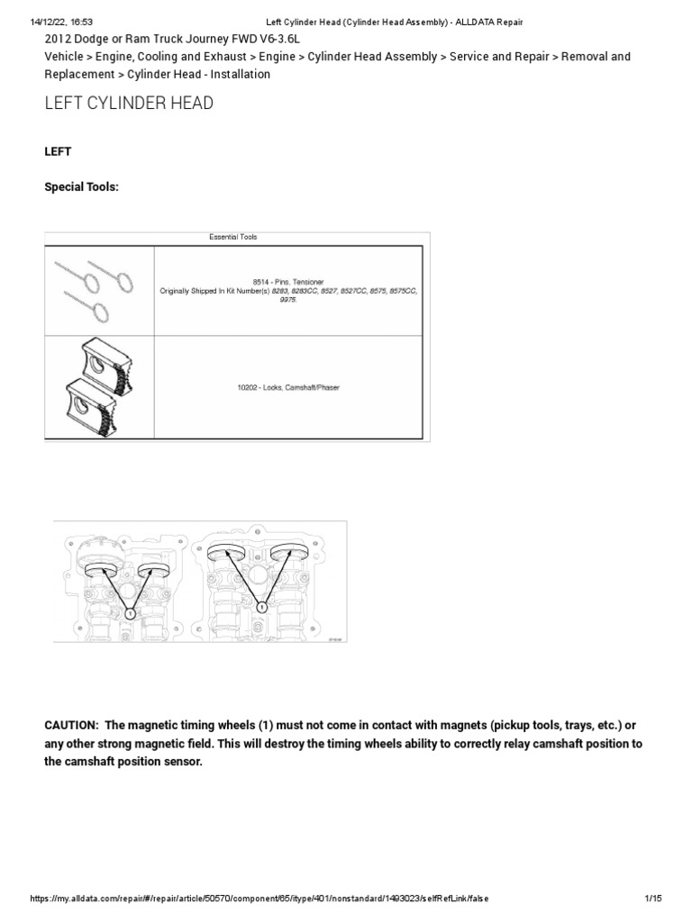 Left Cylinder Head PDF Ignition System Vehicle Technology