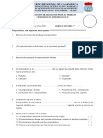 Dirección Regional de Educación Cajamarca Institución Educativa "San Andrés" - Llapa Evaluación de Educación para El Trabajo