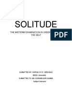Solitude: The Midterm Examination in Understanding The Self