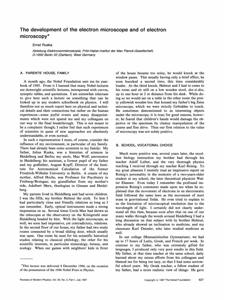 Development of The Electron Microscope and of Electron Micros | PDF ...