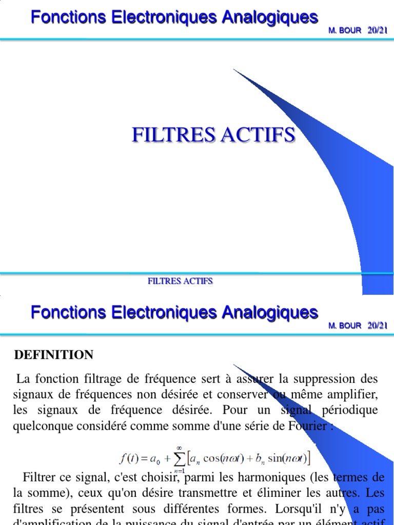 Fonctionfiltrage, PDF, Filtre (électronique)