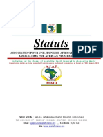 Statuts: Association Pour Une Jeunesse Africaine Progressiste Association For African Progressive Youth